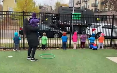 Heartwarming video of the children’s excitement as an Aspen truck drives by